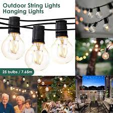 The first way you can hang them is by adding posts where you want the lights to go. 7 65m 25led Light String Lights Outdoor Hanging Lights For Garden Pergola Decks Cafe Market With 25 Bulbs 301 Inch Length Overstock 29123680