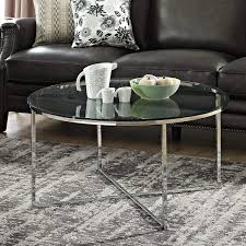 Used 42 metal legs hard wood base thick glass top coffee table, no reserve. 80 Cm Round Glass Top Coffee Table With Stainless Steel Metal X Base Living Room Furniture Amazon In Furniture