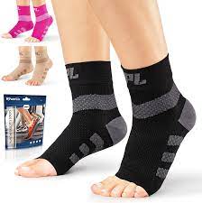 Amazon Com Powerlix Nano Socks For Neuropathy Pair For Women Men Ankle Brace Support Plantar Fasciitis Socks Toeless Compression Socks Foot Sleeve For Arch Heel Pain Relief Treatment