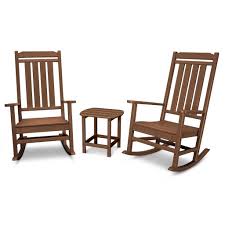 Polywood All Weather Heritage 3 Piece Furniture Set Rocking Chair Porch Rocking Chair Set Patio Rocking Chairs