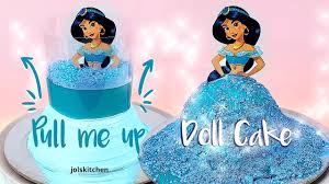 27 unique disney princess cakes you can order by aashita / cake, singapore / 29th june 2017 ever since disney introduced the princess franchise, kids have been going crazy for them. Pull Me Up Jasmine Doll Cake Easy Princess Doll Cake Recipe Tsunami Cake Lava Cake Jolskitchen Youtube