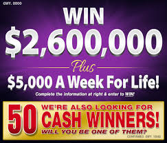 Pch Contest Win 2 600 000 Plus 5 000 A Week For Life Contest Winning Lottery Winner Win For Life