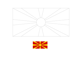 The north macedonian flag is a red field with a yellow sun. North Macedonia Flag Coloring Page Flag Coloring Pages Coloring Pages Macedonia Flag