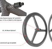 LightCarbon 27 Mm Breites Aero-3-Speichen-Carbonrad 700C ...