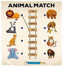 The Animals Interactive And Downloadable Worksheet You Can Do The Exercises Online Or Dow Animal Matching Game Animal Worksheets Endangered Animals Activities