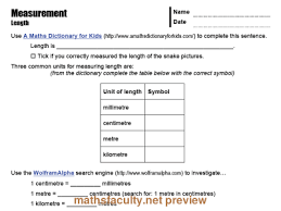Measurement Ict Worksheets Mathsfaculty Dictionary For Kids Math Measurement Math Teacher