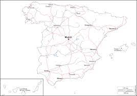 Collection of detailed maps of spain. Spain Map Outline Outline Map Of Spain With Cities Southern Europe Europe