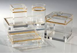 Made by design only at. Lucite For The Bath Gold Bathroom Accessories Bathroom Accessories Black And Gold Bathroom