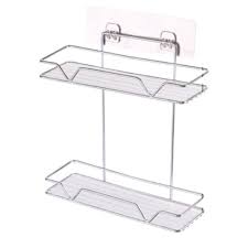 Top angebote für küche & haushalt.kostenlose lieferung möglich Double Layer Bathroom Organizer Stainless Steel Storage Shelf Kitchen Bathroom Toilet Wall Hanging Cosmetic Multifunction Storag Bathroom Shelves Aliexpress