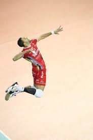 Italy's osmany juantorena plays a shot in front of france's trevor clevenot, france's nicolas le goff and france's stephen boyer during the euro 2019. Trentino Volley Official Web Site Volley Volleyball Players Volleyball