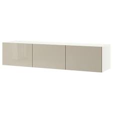 Besta Combinaison Meuble Tv Motif Noyer Teinte Gris Lappviken Blanc Ikea Systeme De Rangement Television Rangement