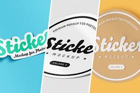Sticker Mockup Bundle Sticker Design Mockup Mockup Templates