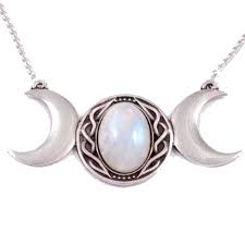 St Justin Pewter Triple Moon Necklace 18 Moonstone Moon Pendant Necklace Pendant Moonstone Pendant