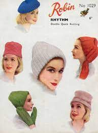 Winter Hats And Gloves Seven Vintage Knitting Patterns Robin Etsy Vintage Knitting Patterns Vintage Knitting Knitted Hats