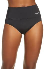 Nike Essential High Waist Bikini Bottoms Nordstrom In 2021 High Waisted Bikini Bottoms Mom Bikini Black High Waisted Bikini Bottoms