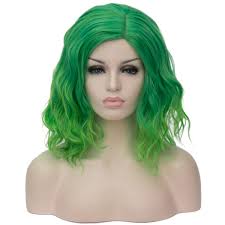 Mildiso Green Wigs for Women 14'' Short Green Wig St Patricks Day Cute  Fashion Curly Wavy Synthetic Wigs for Party Costume Halooween M004G : ...