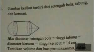 26.bandul terbuat dari besi padat terbentuk dari gabungan kerucut dan bola. Cara Menghitung Luas Permukaan Bangun Ruang Gabungan Bola Tabung Kerucut Youtube
