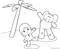 48 pocoyo printable coloring pages for kids. Pocoyo And Elly With A Tree Coloring Page Coloringall