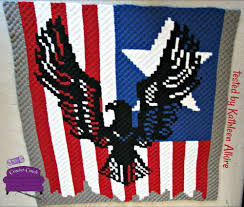 Eagle On Flag Afghan C2c Crochet Pattern Written Row By Row Etsy In 2020 C2c Crochet Crochet Patterns Knit Afghan Patterns