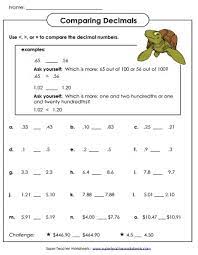 decimal place value worksheets