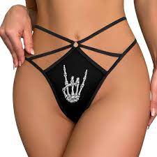 Amazon.com: Rock N Roll Skull Hand G String Thong for Women Stretch T-Back  Printed Panties Underwear : Clothing, Shoes & Jewelry