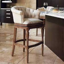 Channing Swivel Bar Height Bar Stool 30 1 2 H Seat Frontgate Comfortable Bar Stools Bar Stools With Backs Bar Stools