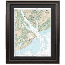 Framed Nautical Maps Framed Nautical Map 11516 Hilton Head Island Royal Sound And Inland Passages