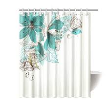 Maybe you would like to learn more about one of these? Artjia Turquoise Flower Shower Curtain Floral Decor Vintage Style Flowers Buds With Leaf Retro Art Season Celebration Print Fabric Bathroom Set With Hooks 60x72 Inches Teal Brown Walmart Com Walmart Com