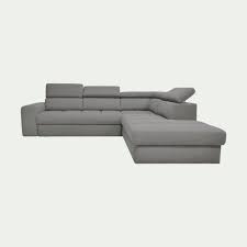 Canape D Angle Droit Panoramique Convertible En Tissu Gris Clair Alinea Canape Angle Tissu Gris Canape Angle Gris