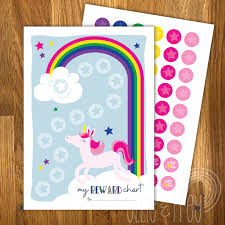 Printable Unicorn Kids Reward Chart With Reward Stickers