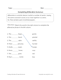 The great thing about teaching kids is that whether they speak english or not, they all enjoy and benefit from many different kinds of teaching techniques. Completing Alliteration Worksheet Alliteration Alliteration Examples Geography Worksheets