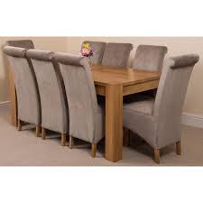Click here to change your country and language. Kuba Large Oak Dining Table With 8 Washington Grey Fabric Chairs Oak Furniture King