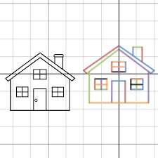 Only this time, we use lines that has a slope to it. House