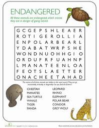 Animal Word Search Endangered Species Worksheet Education Com Endangered Species Activities Endangered Animals Endangered Animals Project