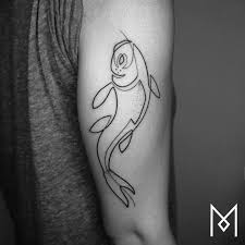 Aesthetic Black And White Small Koi Fish Tattoo Minimalist Tattoos Elegant Body Art Drawn With Just One Line Mo Ganji One Line Tattoo Line Tattoos