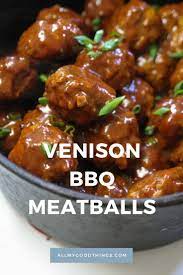 Bbq Venison Meatballs Slow Cooked In A Savory Bbq Sauce Recipe Deer Meat Recipes Venison Recipes Crockpot Venison Recipes