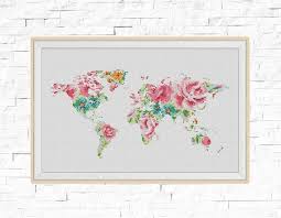 Dmc cross stitch patterns free download flowers. Bogo Free World Map Cross Stitch Pattern World Map Silhouette Flowers Counted Cross Stitch Chart Disenos De Punto De Cruz Punto De Cruz Punto De Cruz Moderno