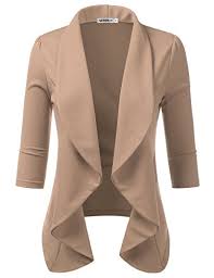 Doublju Womens Versatile Business Attire Blzer Jacket With Plus Size Mocha X Large