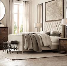 Chesterfield Fabric Panel Bed With Footboard Restoration Hardware Bedroom Master Bedrooms Decor Interior Design Bedroom Small