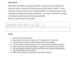 Lets go through a couple of examples to demonstrate how these formulae work. Instructions Body Mass Index Bmi Is A Measure Of Chegg Com
