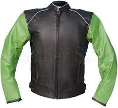 Men Black With Green Sleeves Motorcycle Biker Racing Premium Genuine Leather Jacket Best Leather Jackets Leather Jacket Men Leather Jacket Style
