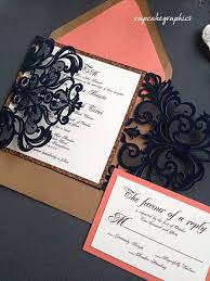 Navy Carol Wedding Invitation Suite Coral Wedding Invitations Navy Wedding Invitations Coral Wedding
