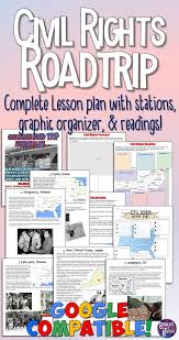 Civil Rights Movement Lesson Plan Readings And Graphic Organizer For A Roadtr Social Studies Middle School Homeschool Social Studies Social Studies Classroom