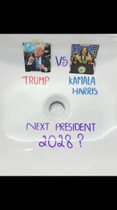 Trump Hitting Golf Ball Kamala Harris