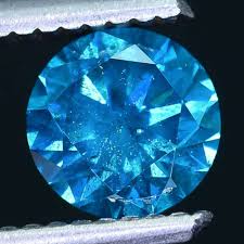 0 0289 Cts Certified Dark Turquoise Blue Round Cut Diamond