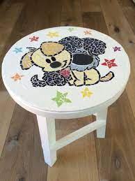 mozaiek woezel en pip op krukje gemaakt painted chairs chair decor