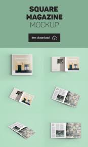 Download Psd Square Magazine Mockup Magazine Mockup Brochure Cover Design Square Brochures