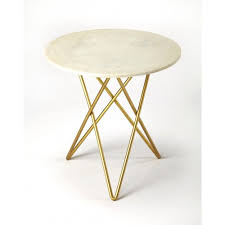 White Marble Top Gold Paperclip Base Mid Century Modern Side Table In 2020 White Marble Table Modern Side Table Mid Century Modern Side Table