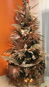 Pampas Grass And Palm Leaves Rose Gold Christmas Tree Design By Me For Ou Christmas Tree Inspiration Best Christmas Tree Decorations Tropical Christmas Trees