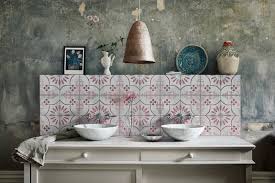 Original, renowned fired earth craftsmanship. Pretty Vintage Style Pattern Bathroom Tiles Homegirl London